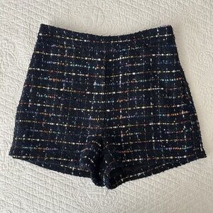 Zara Women's Tweed Shorts Size Medium High Waisted Rise